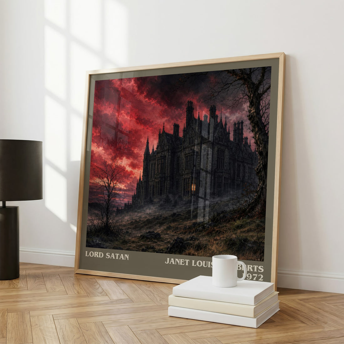 Lord Satan literary print framed by window – literary home decor