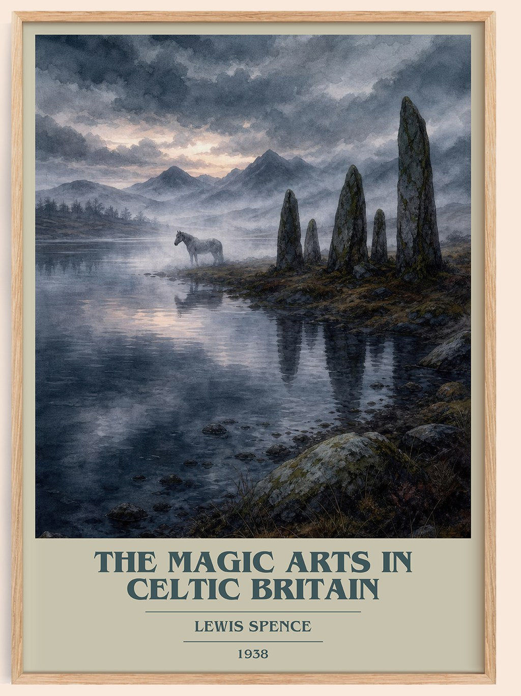 The magic arts in Celtic Britain book cover book poster by Lewis Spence – framed literary art print