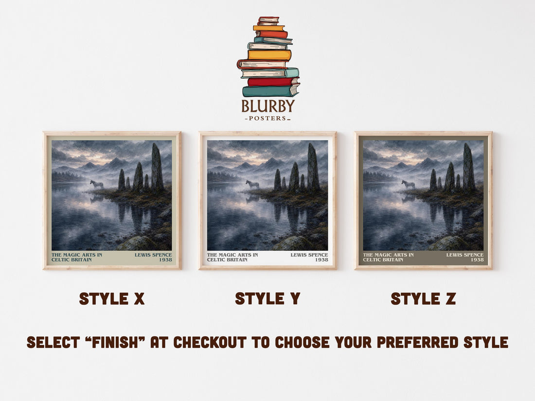 The magic arts in Celtic Britain literary print in frame leaning in hallway – non fiction wall art (mockup)