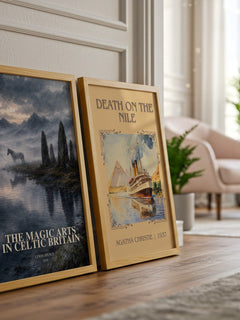 The magic arts in Celtic Britain watercolour print framed by window – literary home decor