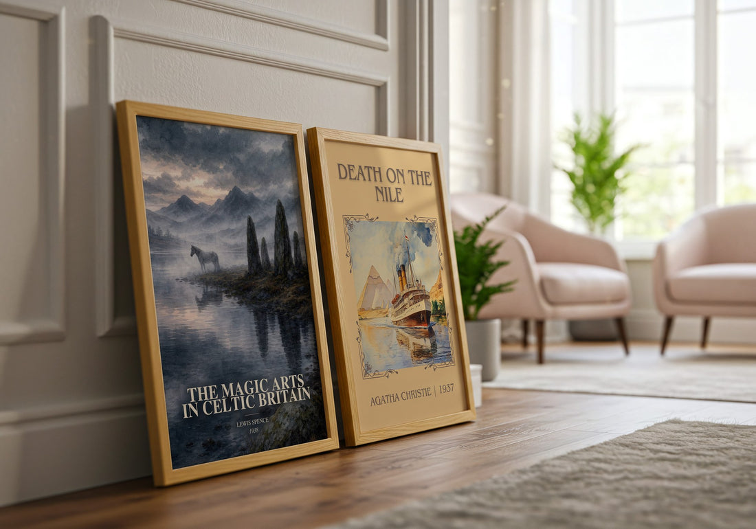 The magic arts in Celtic Britain watercolour print framed by window – literary home decor