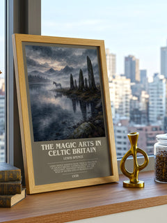 The magic arts in Celtic Britain bookish print framed by window – literary home decor