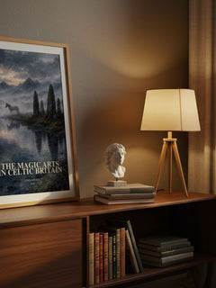 The magic arts in Celtic Britain watercolour print on bookshelf – Lewis Spence fan gift