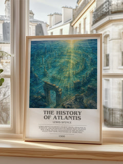 The history of Atlantis bookish poster colour and style options – Lewis Spence book art
