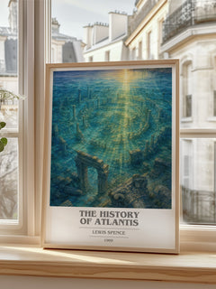 The history of Atlantis book cover poster colour and style options – Lewis Spence book art
