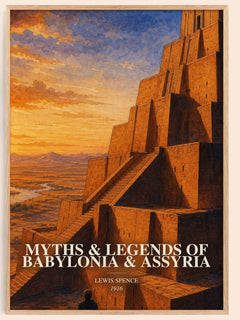 Myths & legends of Babylonia & Assyria watercolour book poster by Lewis Spence – framed literary art print