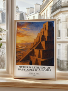 Myths & legends of Babylonia & Assyria book cover poster colour and style options – Lewis Spence book art