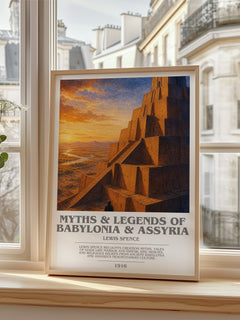 Myths & legends of Babylonia & Assyria Bookish Wall Art by L. Spence – framed print by a bright window