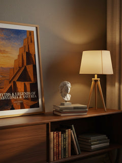 Myths & legends of Babylonia & Assyria watercolour print on bookshelf – Lewis Spence fan gift