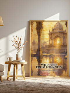 Whispers from Eternity watercolour print in frame leaning in hallway – philosophy wall art