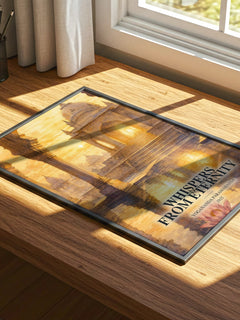 Whispers from Eternity watercolour book poster framed on wall – philosophy wall art