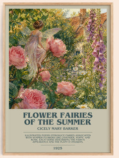 Flower Fairies of the Summer bookish book poster by Cicely Mary Barker – framed literary art print