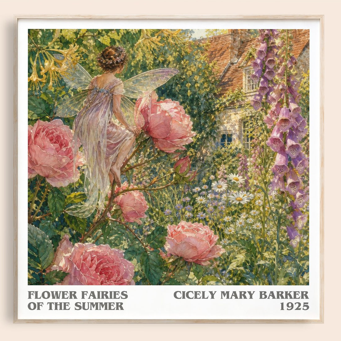 Flower Fairies of the Summer literary book poster by Cicely Mary Barker – framed literary art print