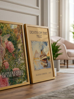 Flower Fairies of the Summer watercolour print framed by window – literary home decor