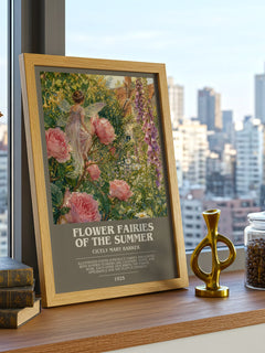 Flower Fairies of the Summer bookish print framed by window – literary home decor