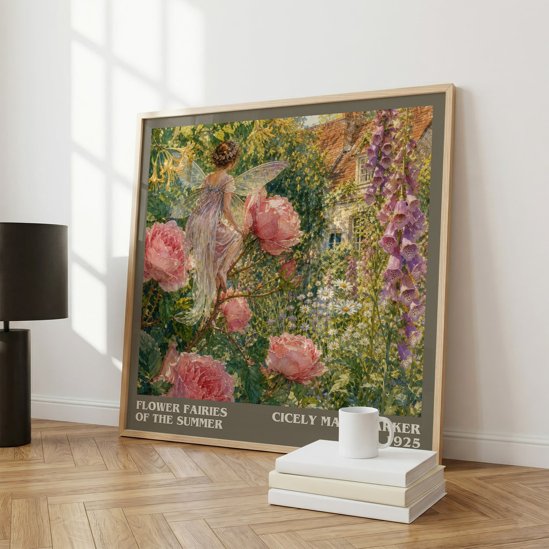 Flower Fairies of the Summer literary print framed by window – literary home decor