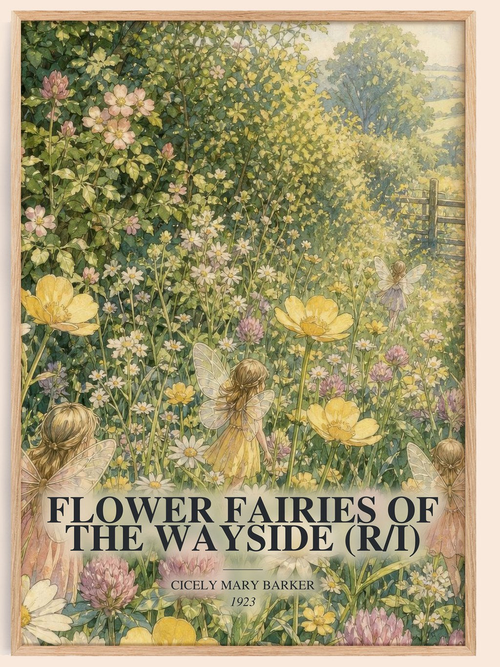 Flower Fairies of the Wayside (R/I) watercolour book poster by Cicely Mary Barker – framed literary art print