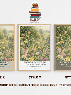 Flower Fairies of the Wayside (R/I) book cover print in frame leaning in hallway – childrens wall art