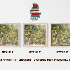 Flower Fairies of the Wayside (R/I) literary print in frame leaning in hallway – childrens wall art