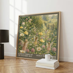 Flower Fairies of the Wayside (R/I) literary print framed by window – literary home decor