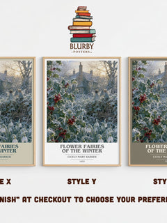 Flower Fairies of the Winter book cover print in frame leaning in hallway – childrens wall art