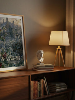 Flower Fairies of the Winter watercolour print on bookshelf – Cicely Mary Barker fan gift