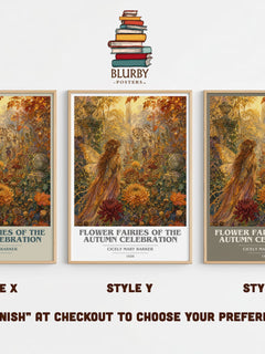 Flower Fairies of the Autumn Celebration book cover print in frame leaning in hallway – childrens wall art