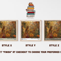 Flower Fairies of the Autumn Celebration literary print in frame leaning in hallway – childrens wall art