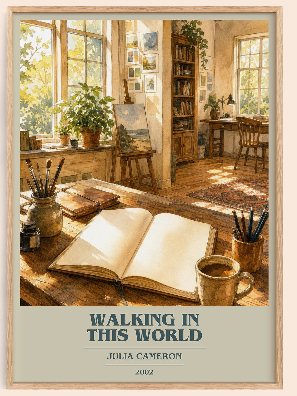 Walking in this World book cover book poster by Julia Cameron – framed literary art print