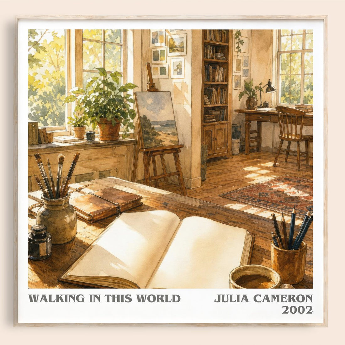 Walking in this World literary book poster by Julia Cameron – framed literary art print