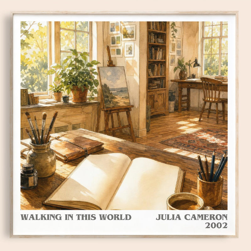 Walking in this World literary book poster by Julia Cameron – framed literary art print