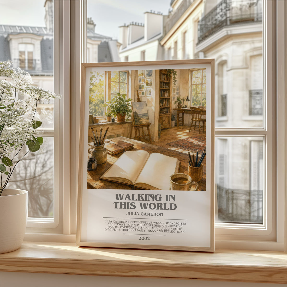 Walking in this World bookish poster colour and style options – Julia Cameron book art