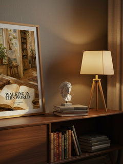 Walking in this World watercolour print on bookshelf – Julia Cameron fan gift