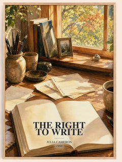 The Right to Write watercolour book poster by Julia Cameron – framed literary art print