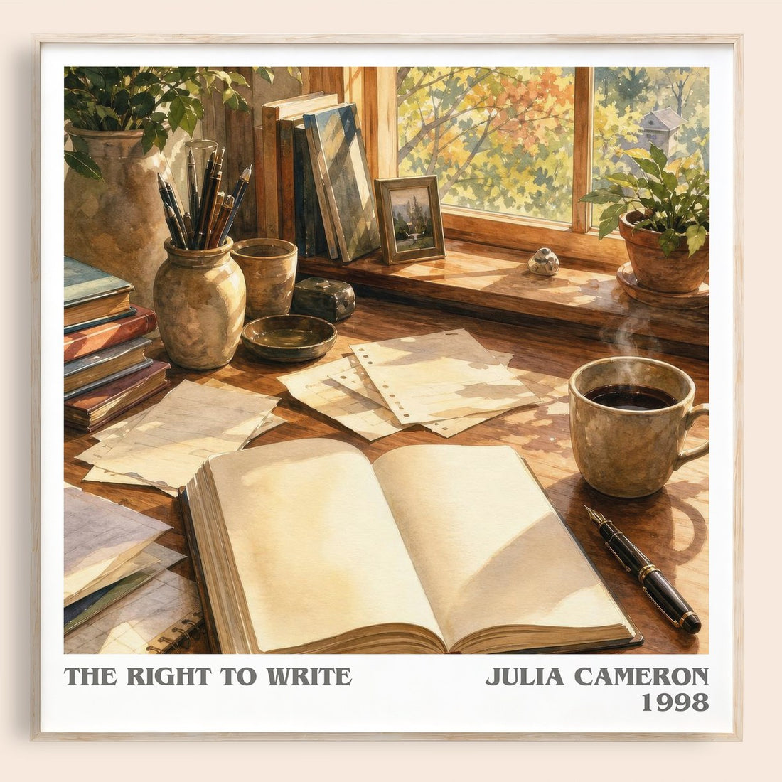 The Right to Write literary book poster by Julia Cameron – framed literary art print