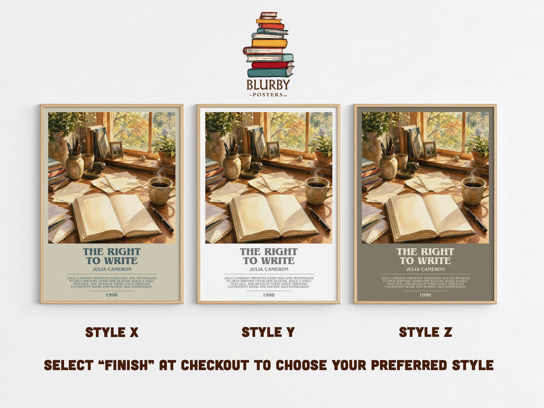 The Right to Write bookish print in frame leaning in hallway – non fiction wall art (mockup)