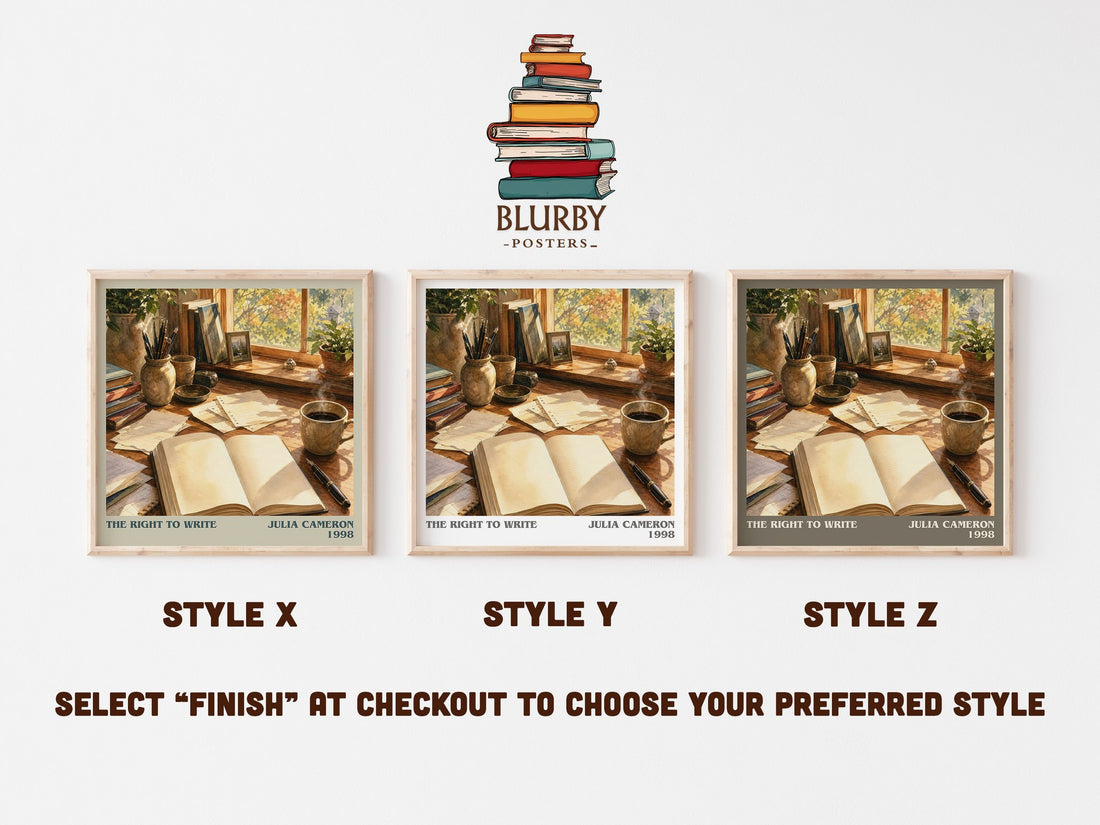 The Right to Write literary print in frame leaning in hallway – non fiction wall art (mockup)