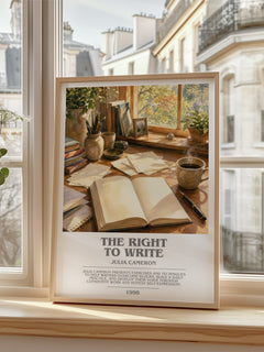 The Right to Write bookish poster colour and style options – Julia Cameron book art