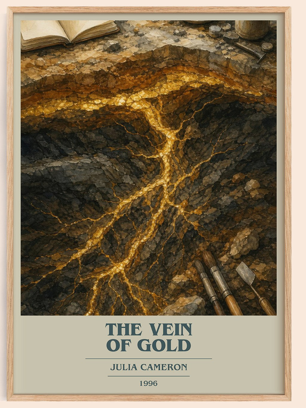 The Vein of Gold book cover book poster by Julia Cameron – framed literary art print