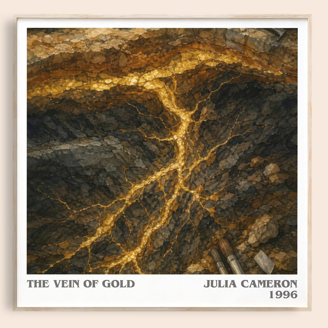 The Vein of Gold literary book poster by Julia Cameron – framed literary art print