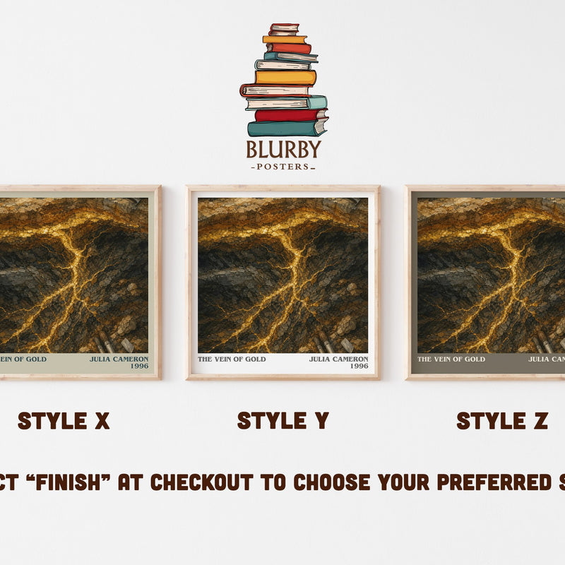 The Vein of Gold literary print in frame leaning in hallway – non fiction wall art