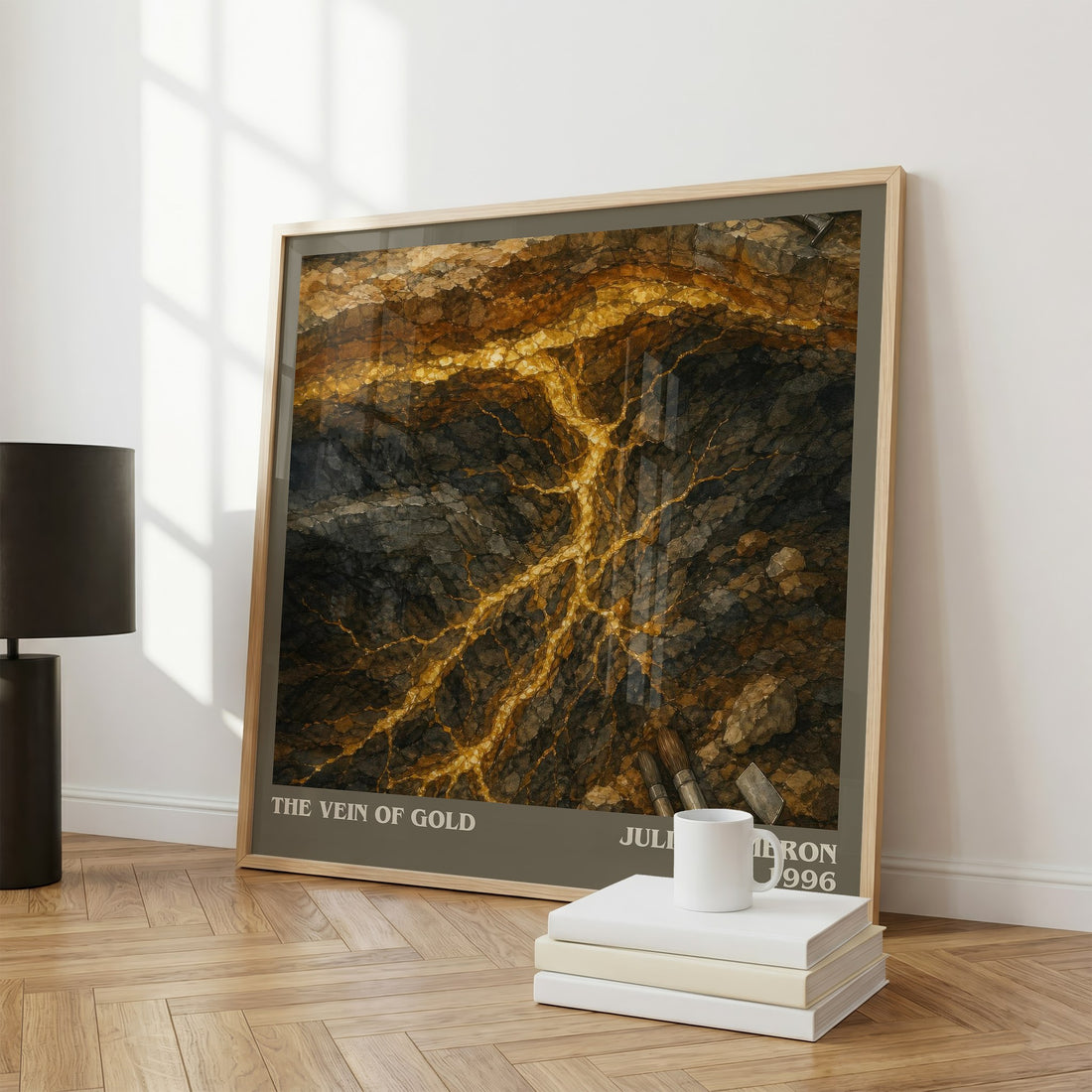 The Vein of Gold literary print framed by window – literary home decor