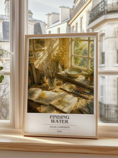 Finding water book cover poster colour and style options – Julia Cameron book art