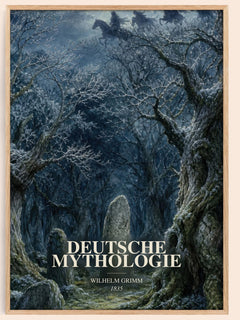 Deutsche mythologie watercolour book poster by Wilhelm Grimm – framed literary art print