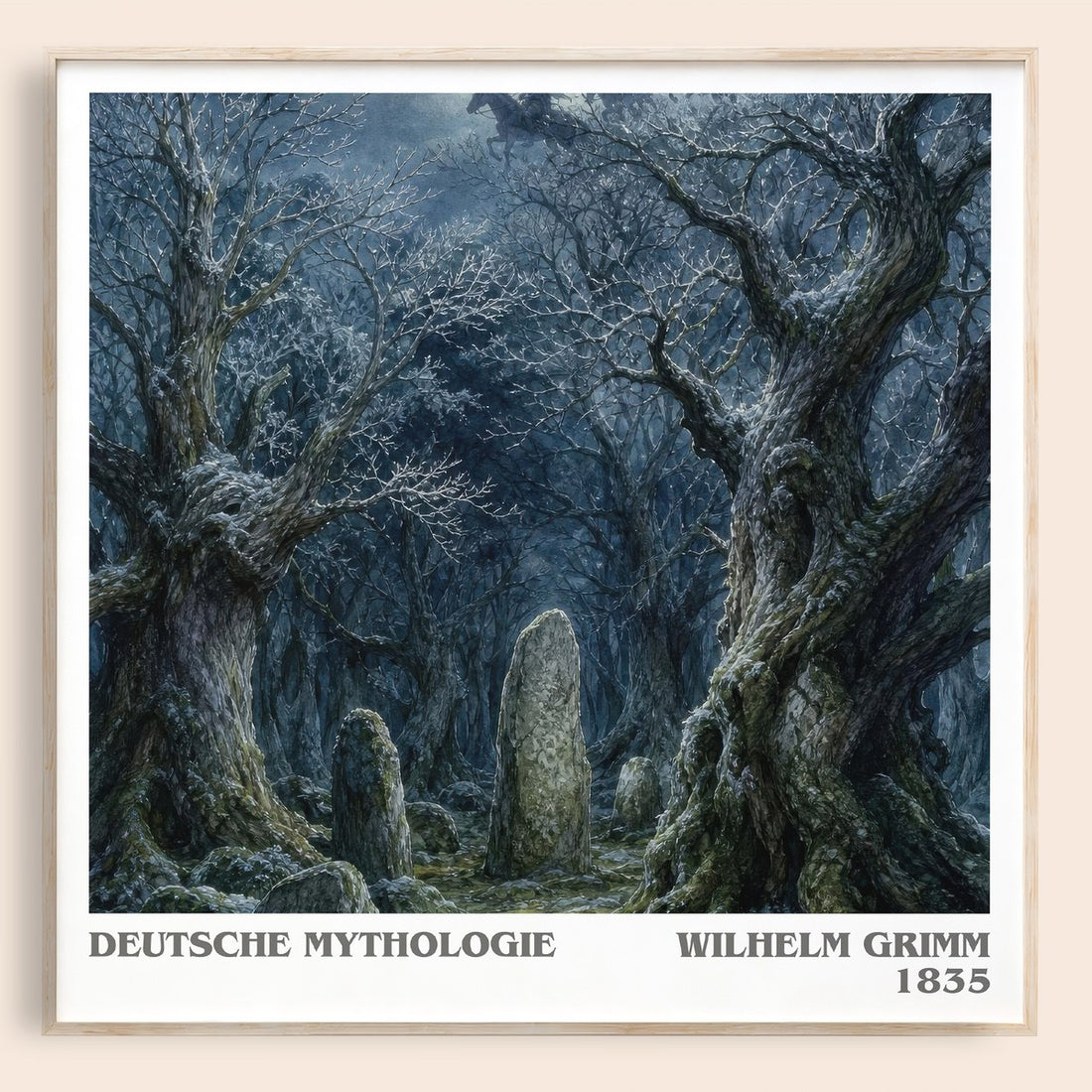 Deutsche mythologie literary book poster by Wilhelm Grimm – framed literary art print