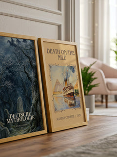 Deutsche mythologie watercolour print framed by window – literary home decor
