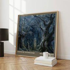 Deutsche mythologie literary print framed by window – literary home decor