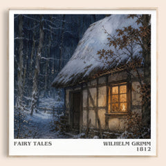 Fairy tales literary book poster by Wilhelm Grimm – framed literary art print