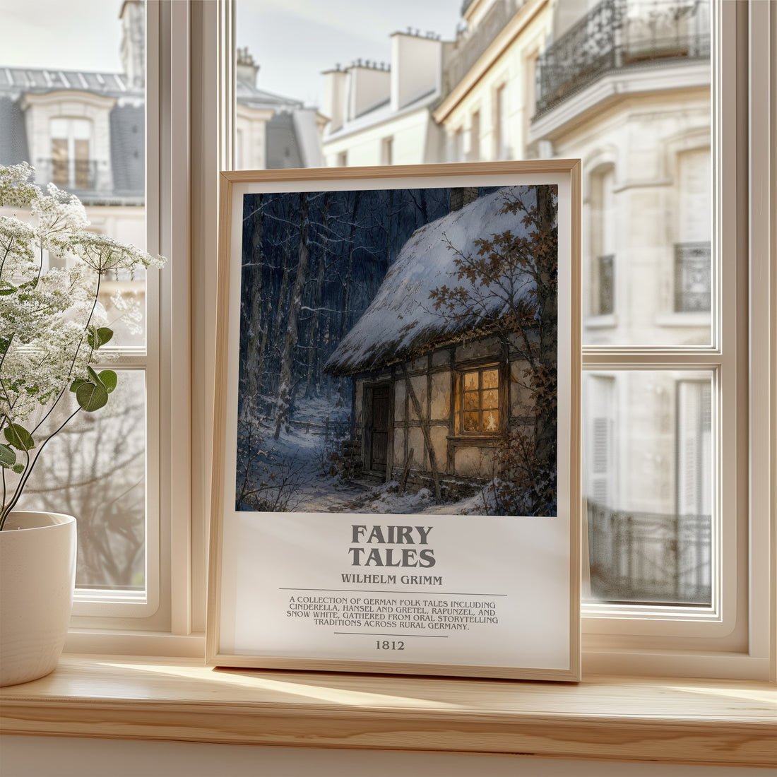 Fairy tales bookish poster colour and style options – Wilhelm Grimm book art