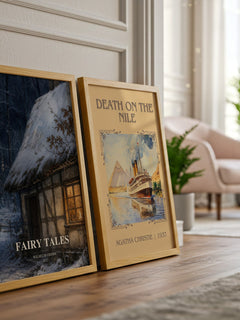Fairy tales watercolour print framed by window – literary home decor